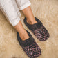 sparkly pink sequin women's slippers