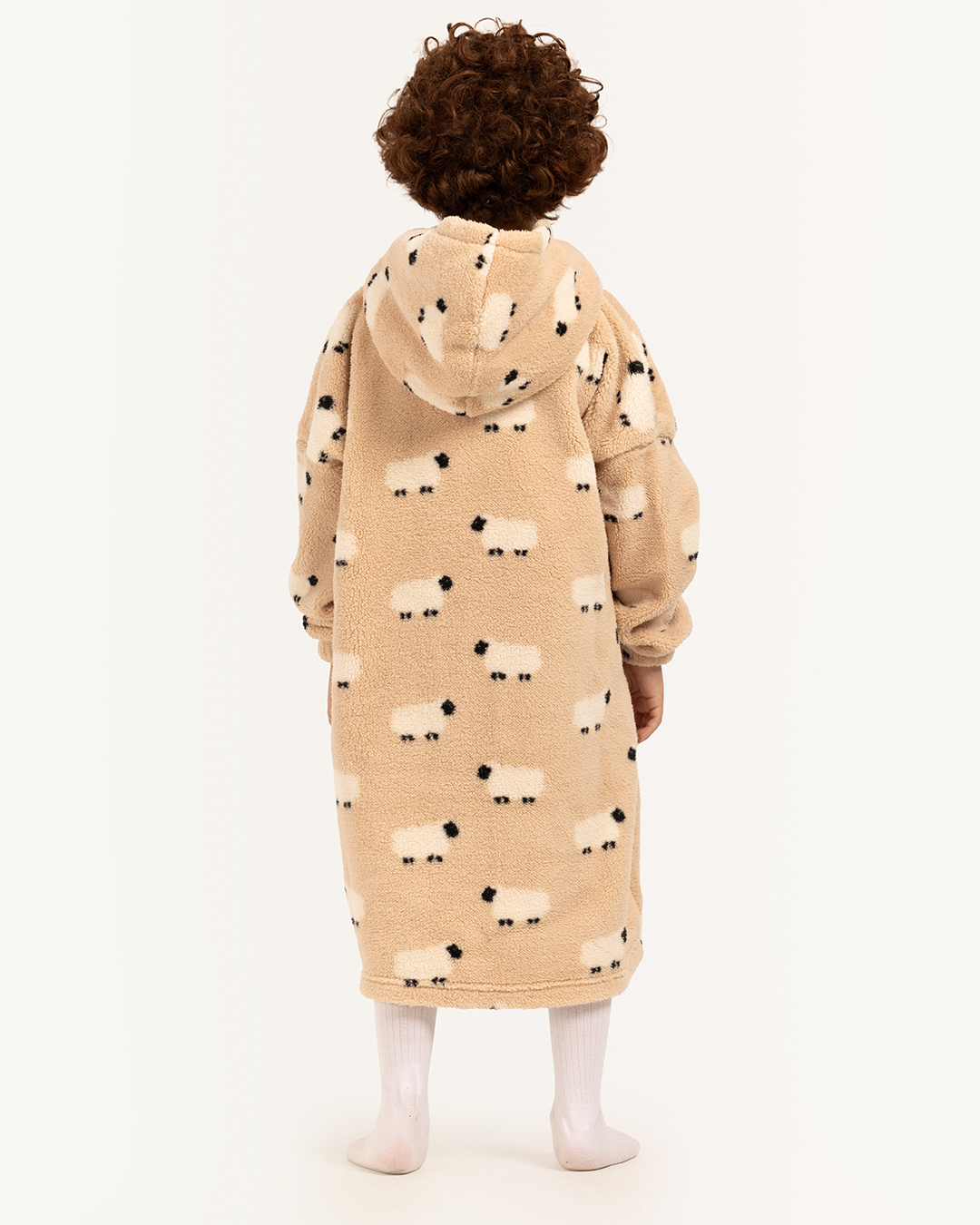 بطانية بأكمام و كابيشون الخروف السعيد