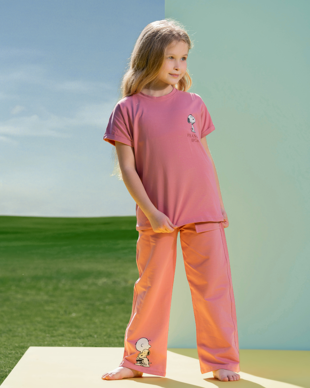 Snopy Friends Girls' pajama half sleeve pants