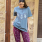 Women's pajamas, half sleeves, polo pants, branches