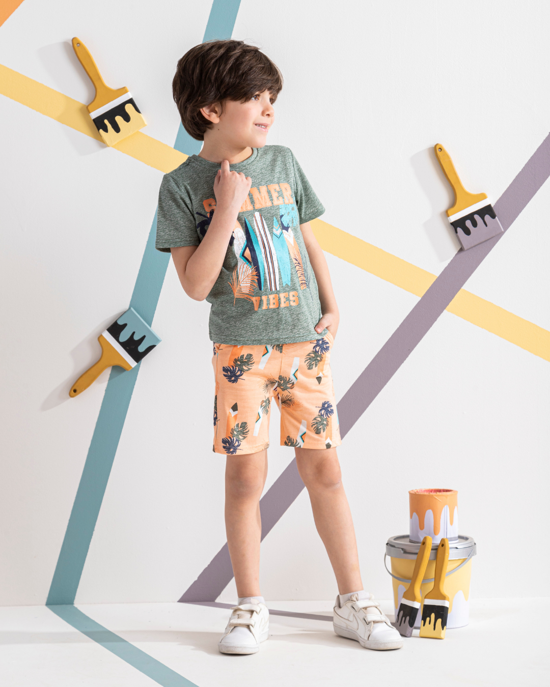 SUMMER VIBES بيجامه اولادى شورت