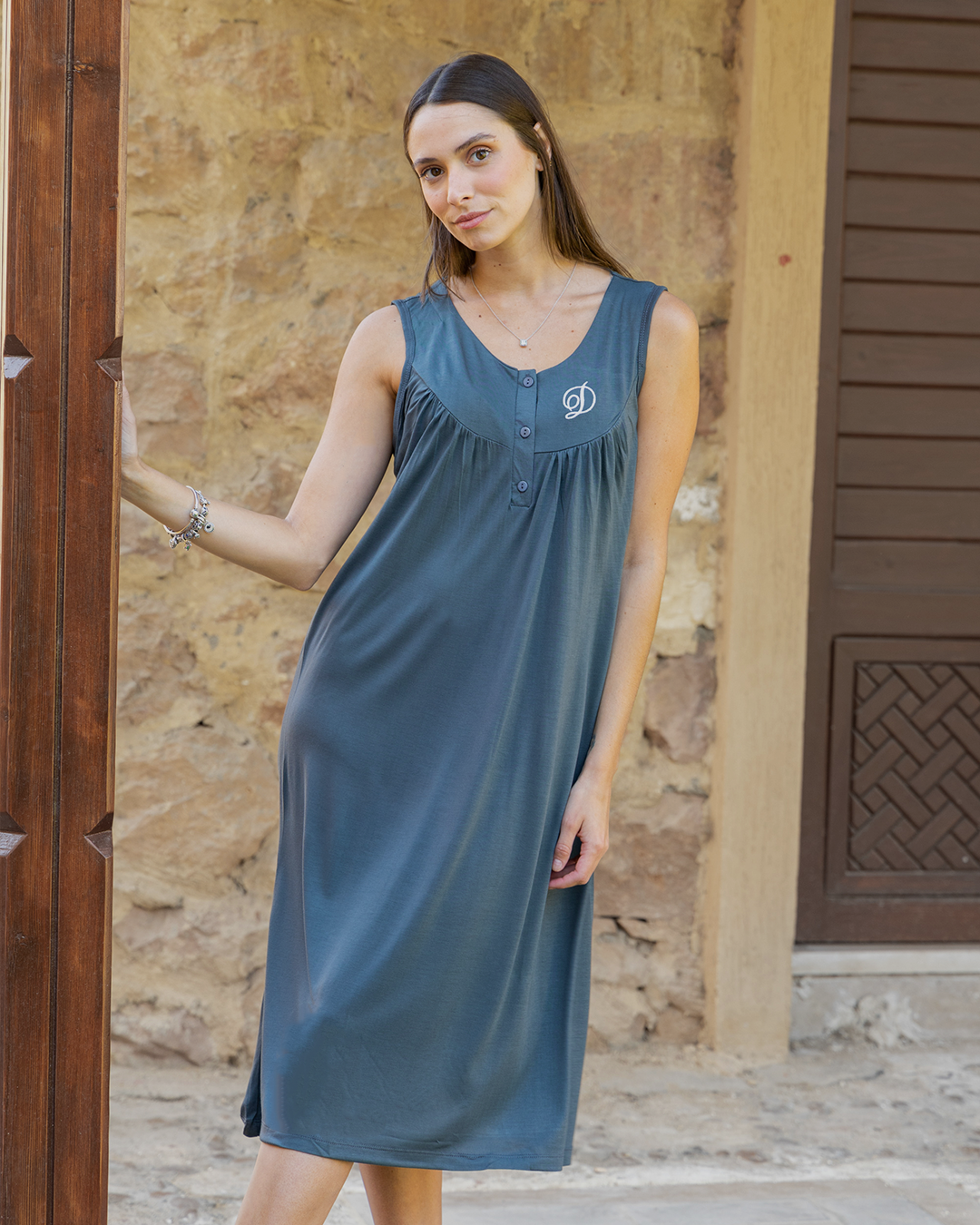 نايت شيرت حريمي كت سفره تطريز قصير