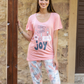 Women's pajamas, half sleeves, pentacore leaves