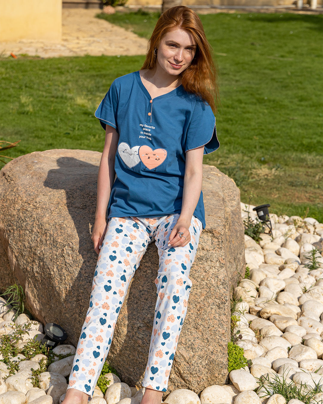 my favorite place بيجامه حريمي قلب