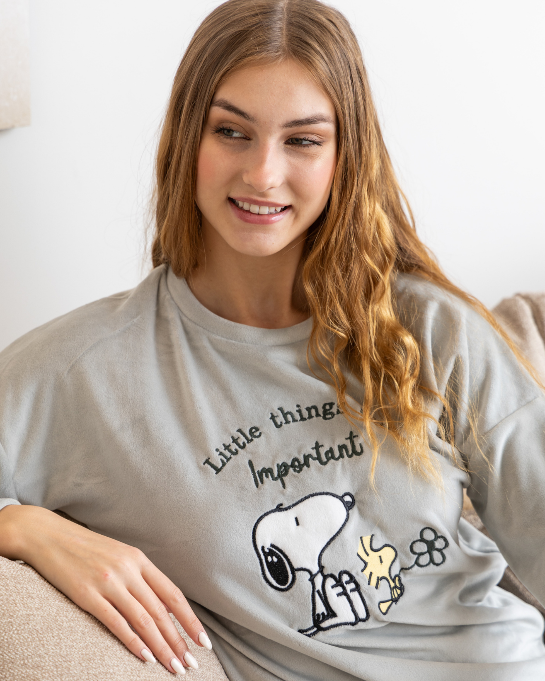 little things are important بيجامه حريمي تطريز سنوبي