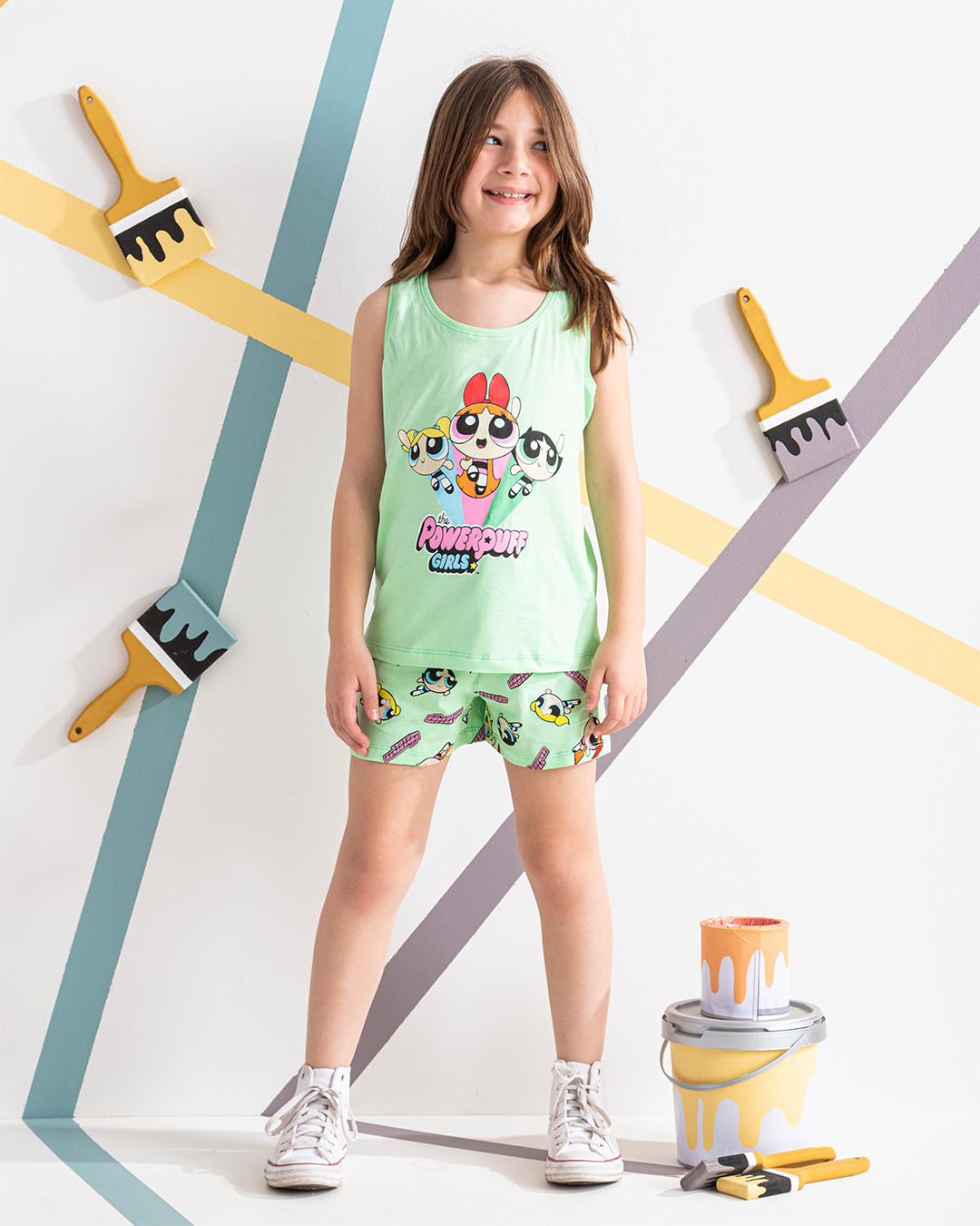 Power Puff بيجامه بناتي كت شورت