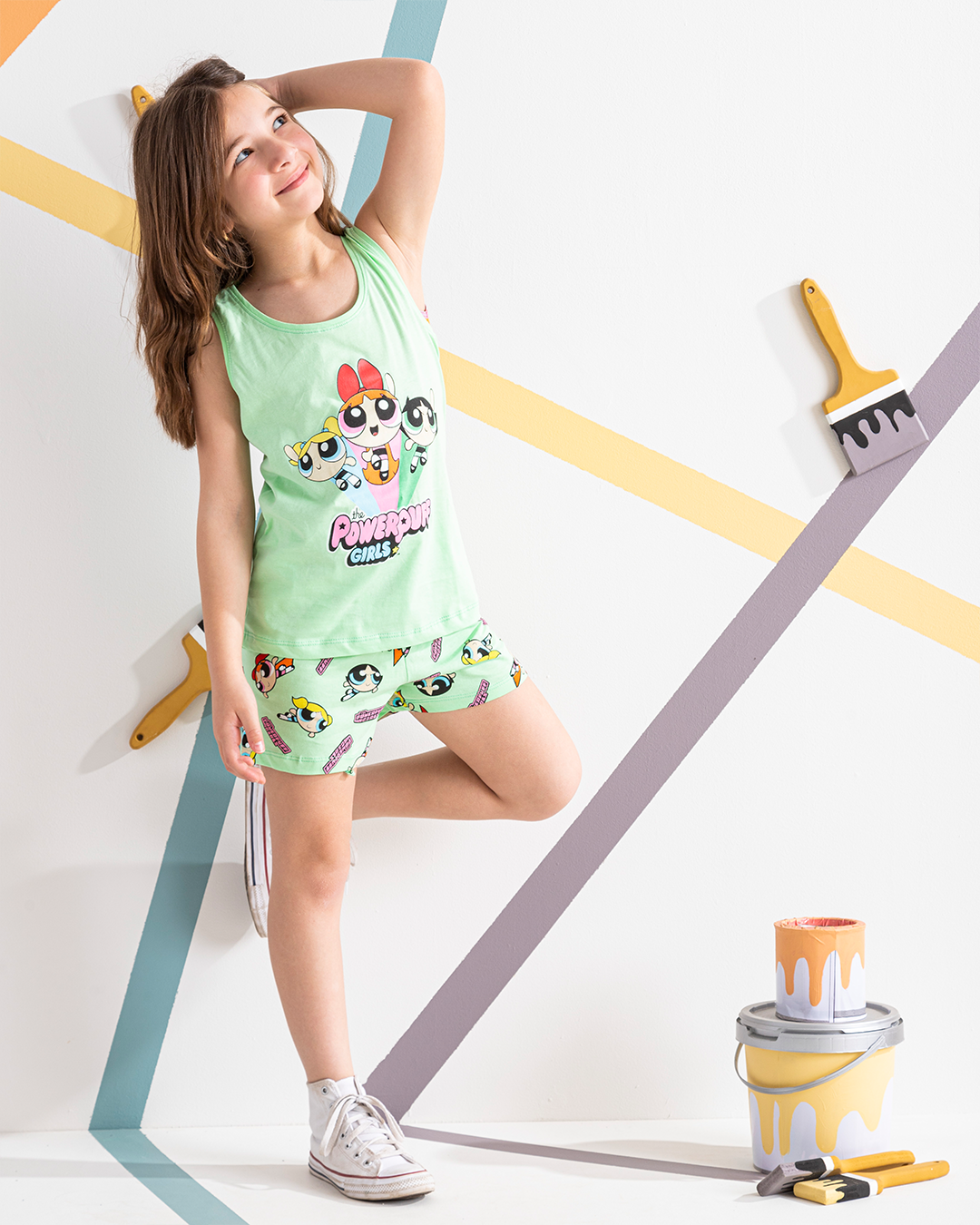 Power Puff بيجامه بناتي كت شورت