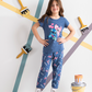 My girls' pajamas, half sleeves, pintacore stitch