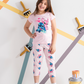 My girls' pajamas, half sleeves, pintacore stitch