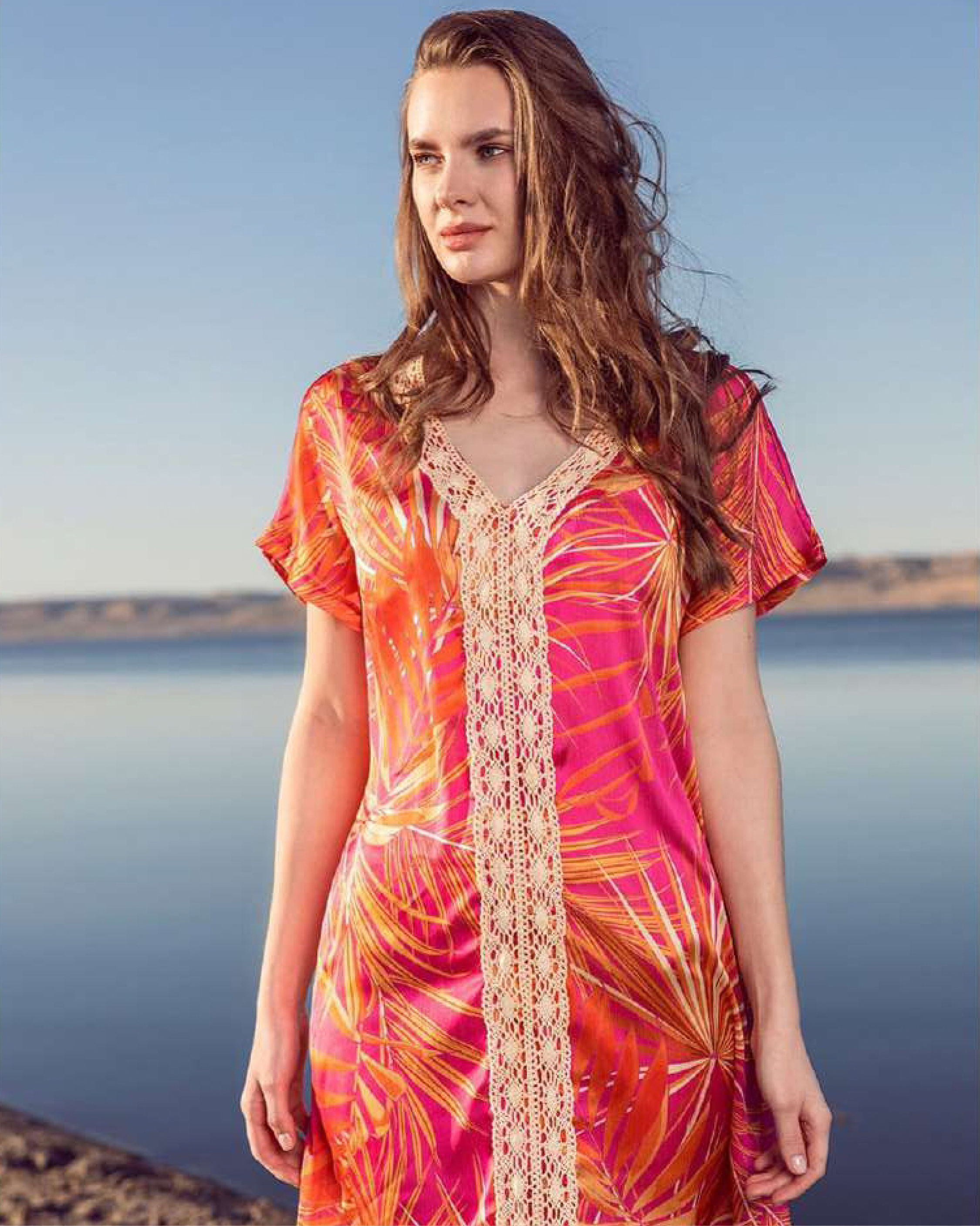 Lace length V night short women's shirt