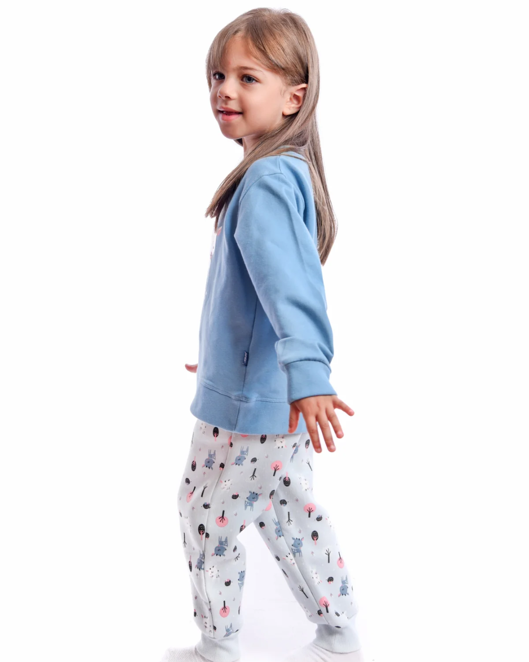 Oh Deer girls' pajamas, T-shirt + printed pants