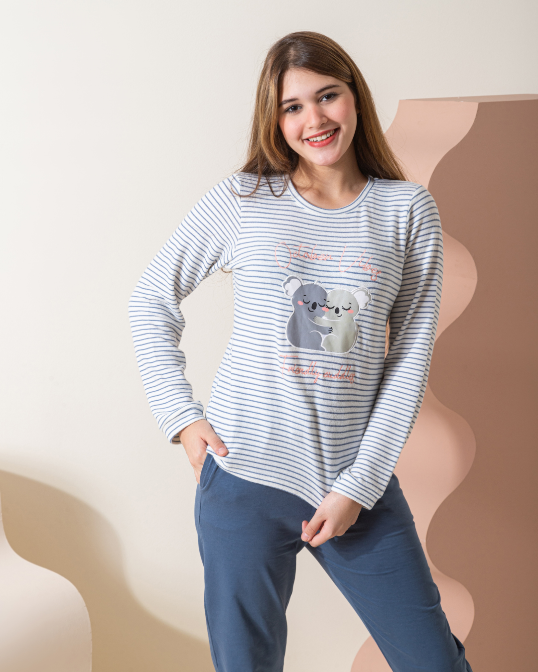 Long sleeve thermal top pajama Koala print