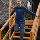 Pine tree autumn season men's long sleeve pajamas, Melton
