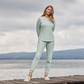 Warm nights womens' long sleeve ribbed jacquard pajamas