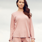 Warm nights womens' long sleeve ribbed jacquard pajamas