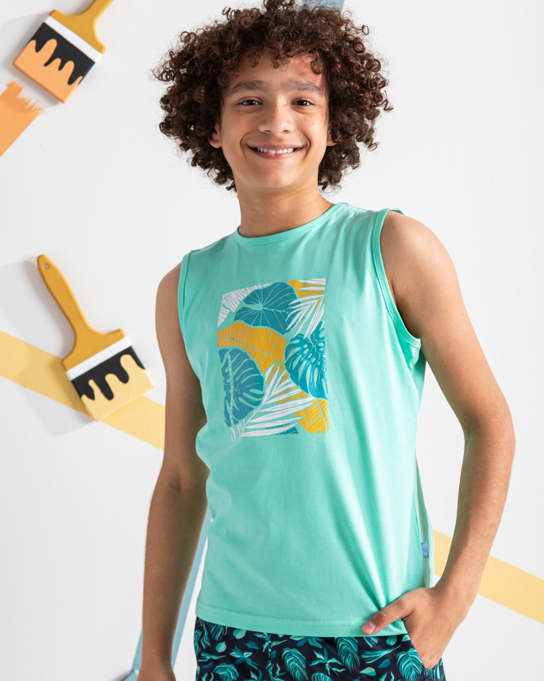 the colors of jungle تيشرت اولادي كت قطن 100%