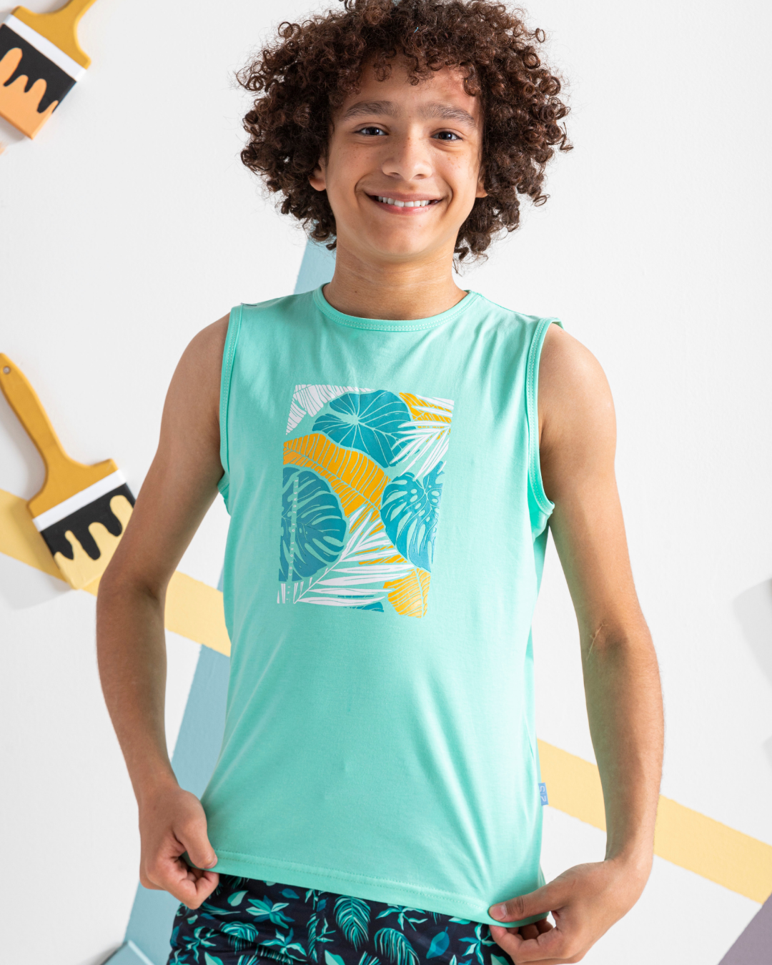 the colors of jungle تيشرت اولادي كت قطن 100%