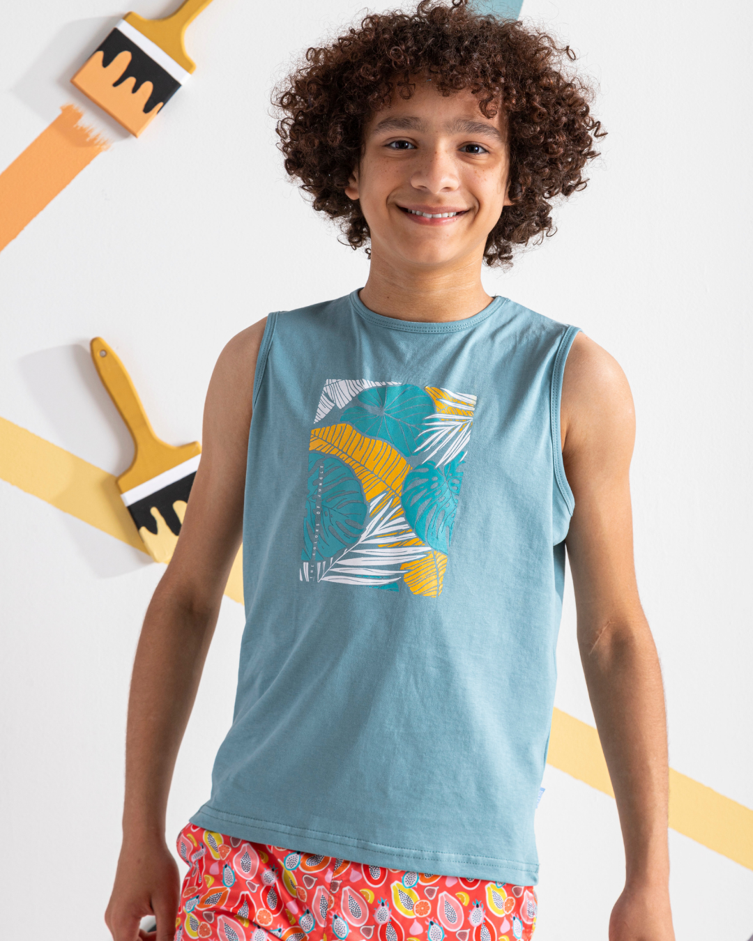 the colors of jungle تيشرت اولادي كت قطن 100%