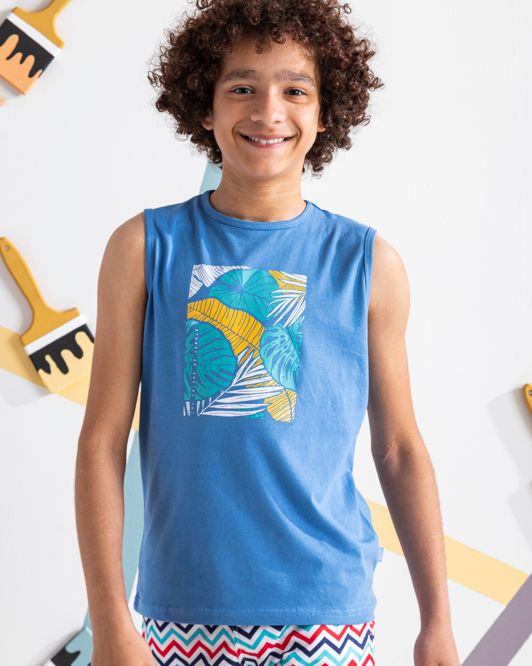 the colors of jungle تيشرت اولادي كت قطن 100%