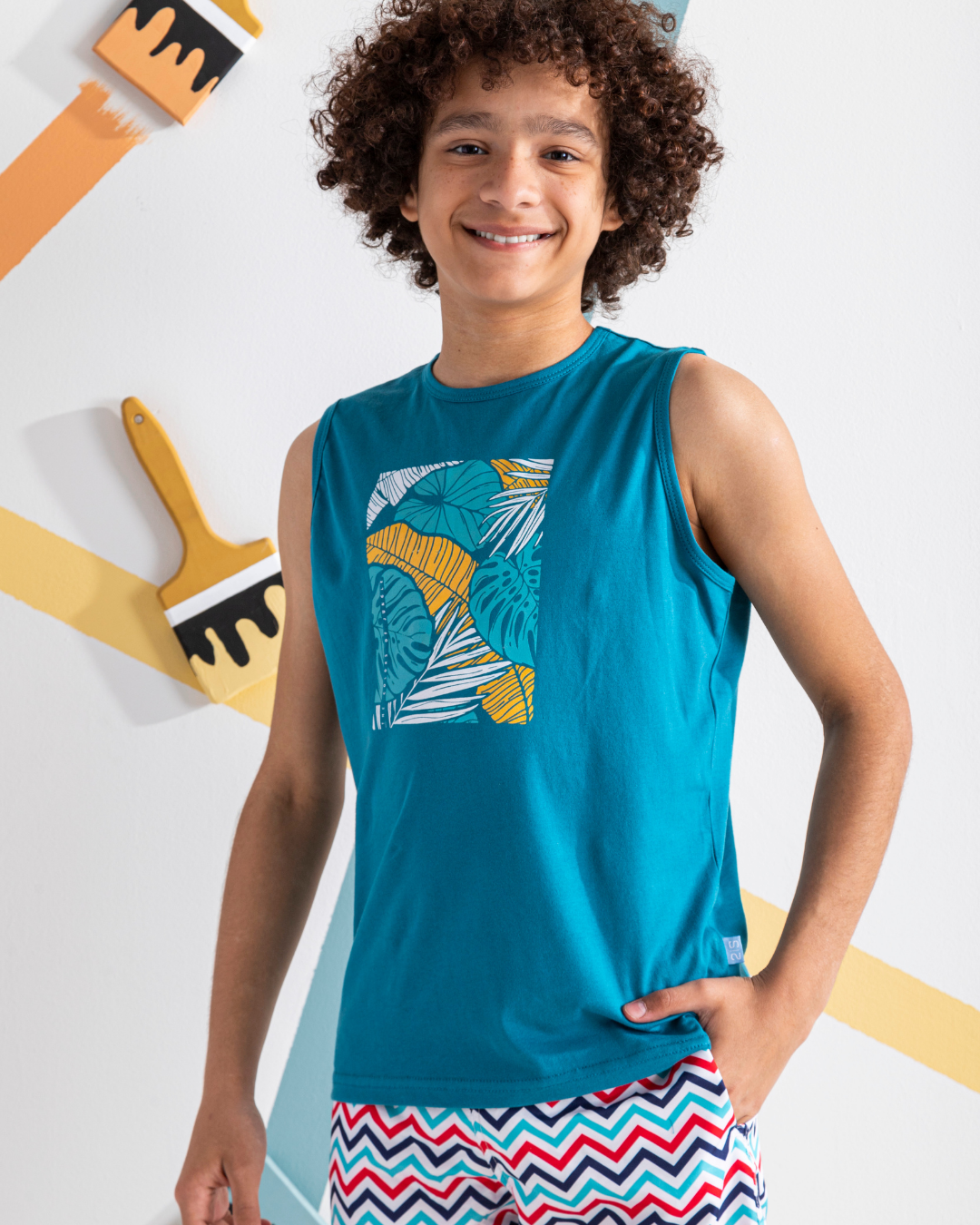 the colors of jungle تيشرت اولادي كت قطن 100%