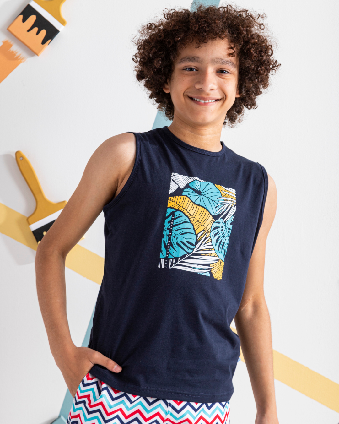 the colors of jungle تيشرت اولادي كت قطن 100%