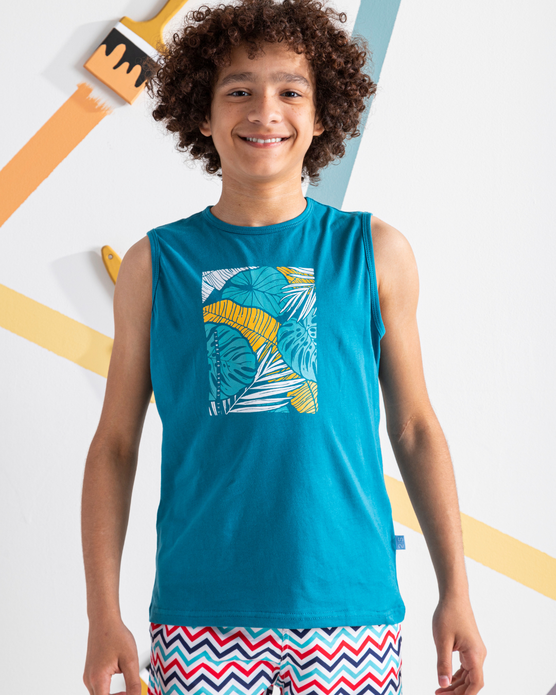 the colors of jungle تيشرت اولادي كت قطن 100%