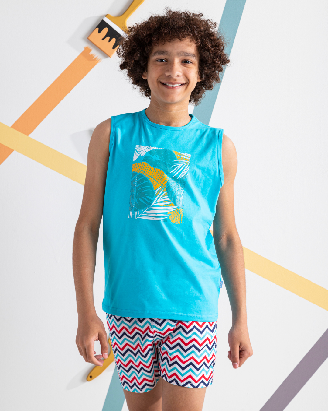 the colors of jungle تيشرت اولادي كت قطن 100%