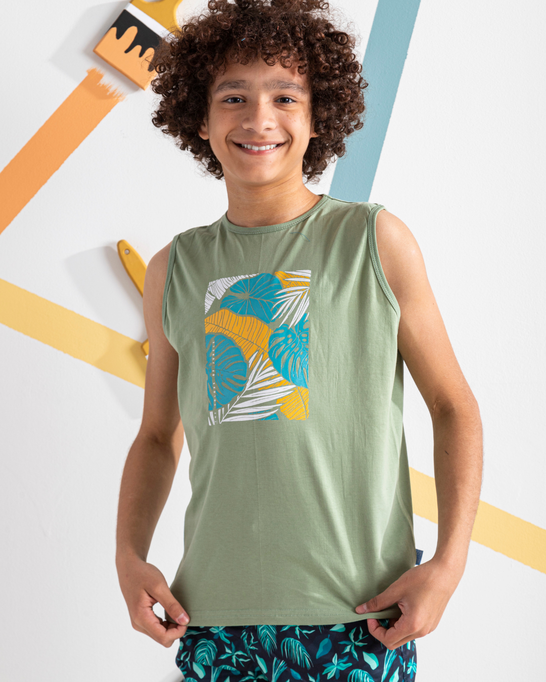 the colors of jungle تيشرت اولادي كت قطن 100%