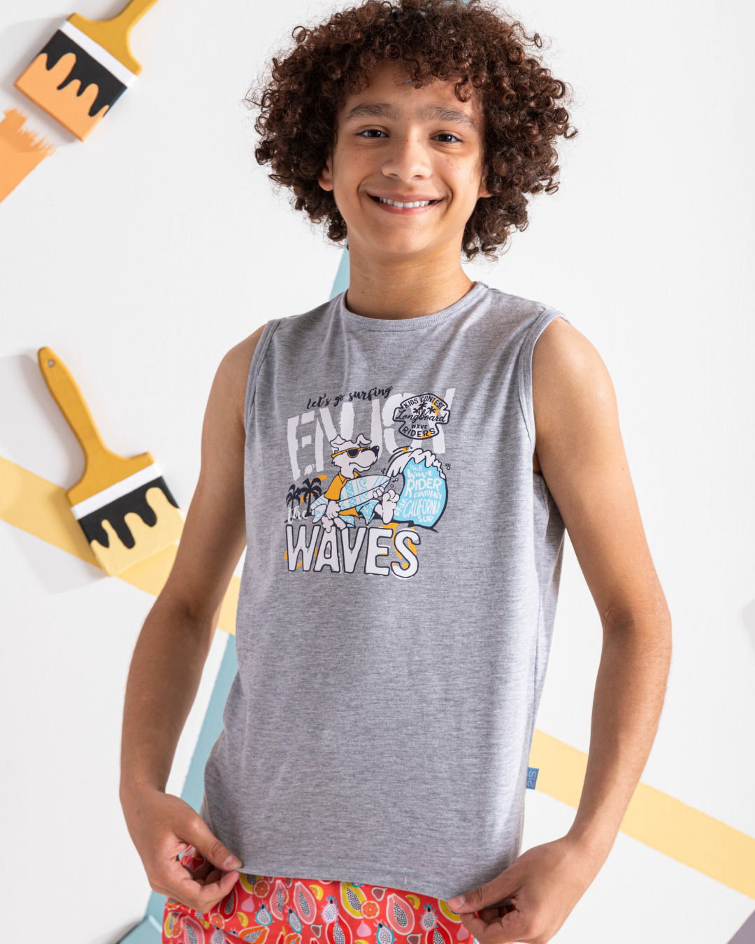 Enjoy Waves تيشرت اولادي كت قطن 100%