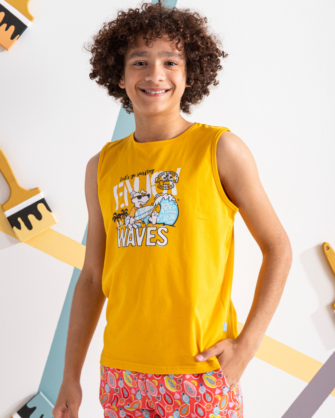 Enjoy Waves تيشرت اولادي كت قطن 100%