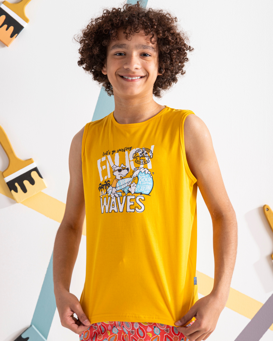 Enjoy Waves تيشرت اولادي كت قطن 100%