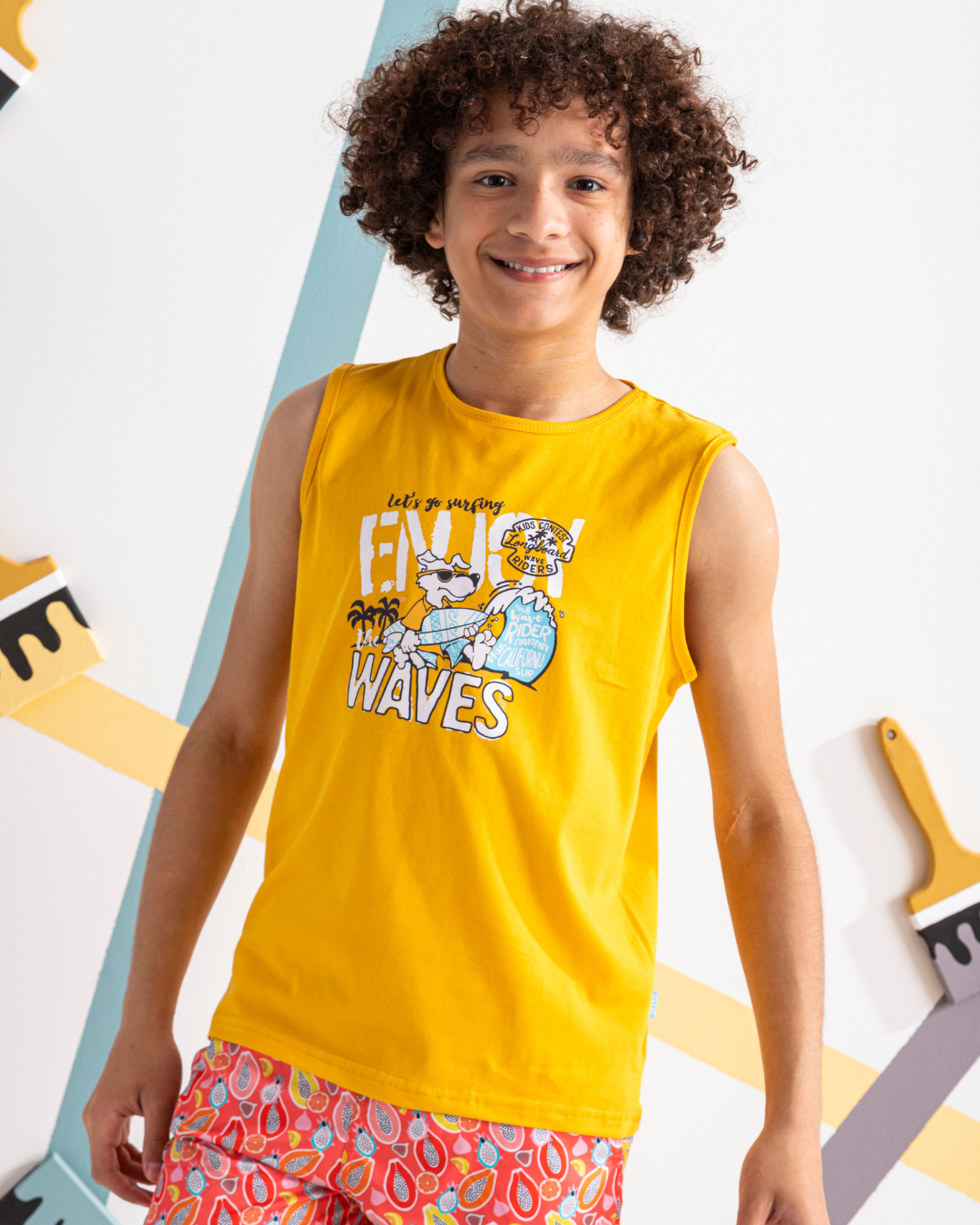 Enjoy Waves تيشرت اولادي كت قطن 100%