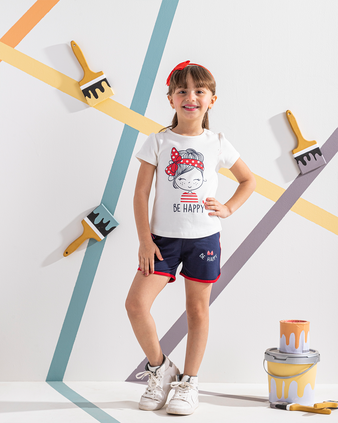 BE HAPPY Girls' pajama shorts