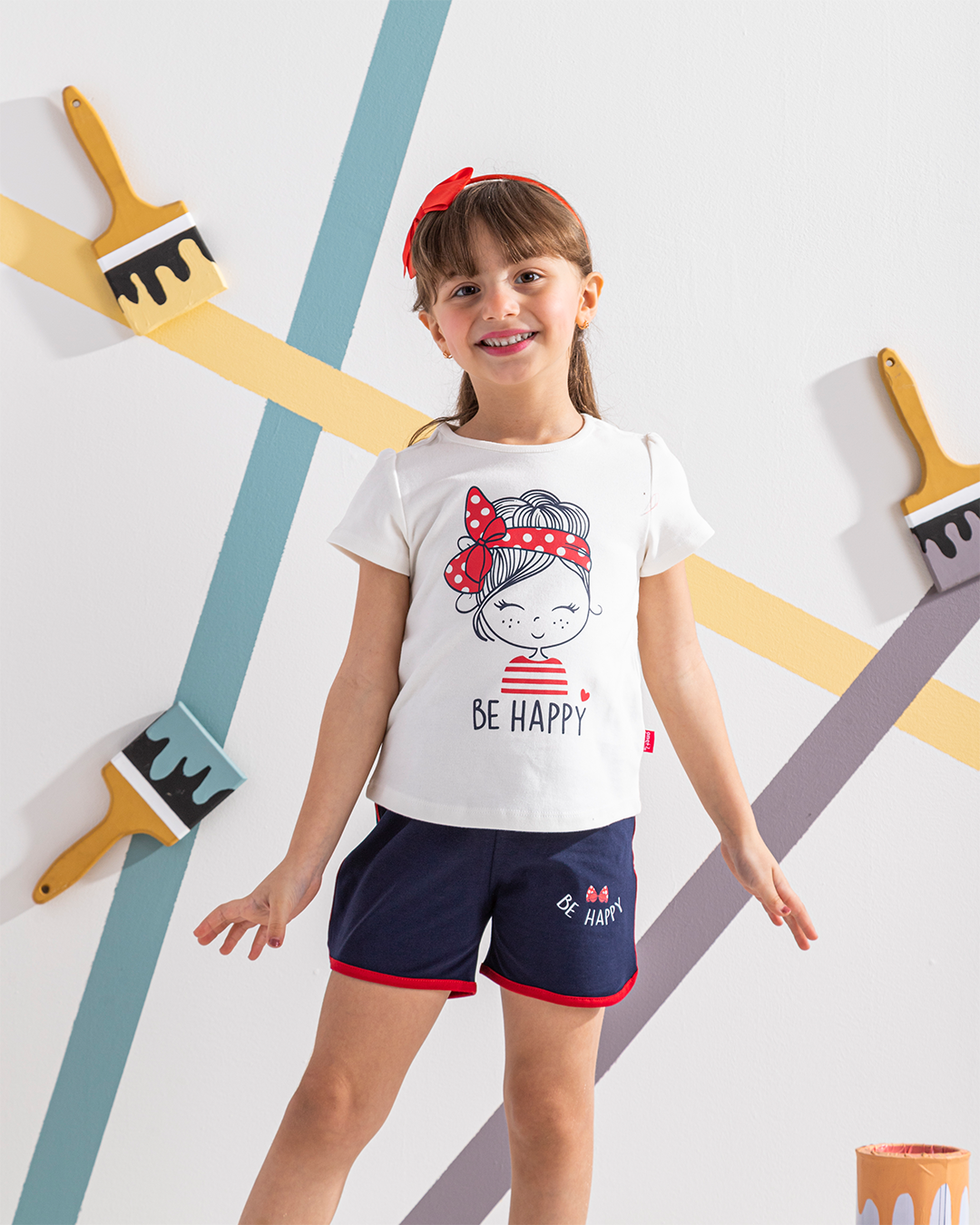 BE HAPPY Girls' pajama shorts