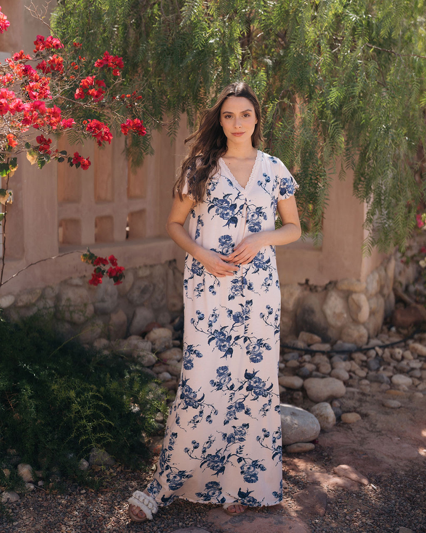 نص كم ورد طويلV قميص حريمي