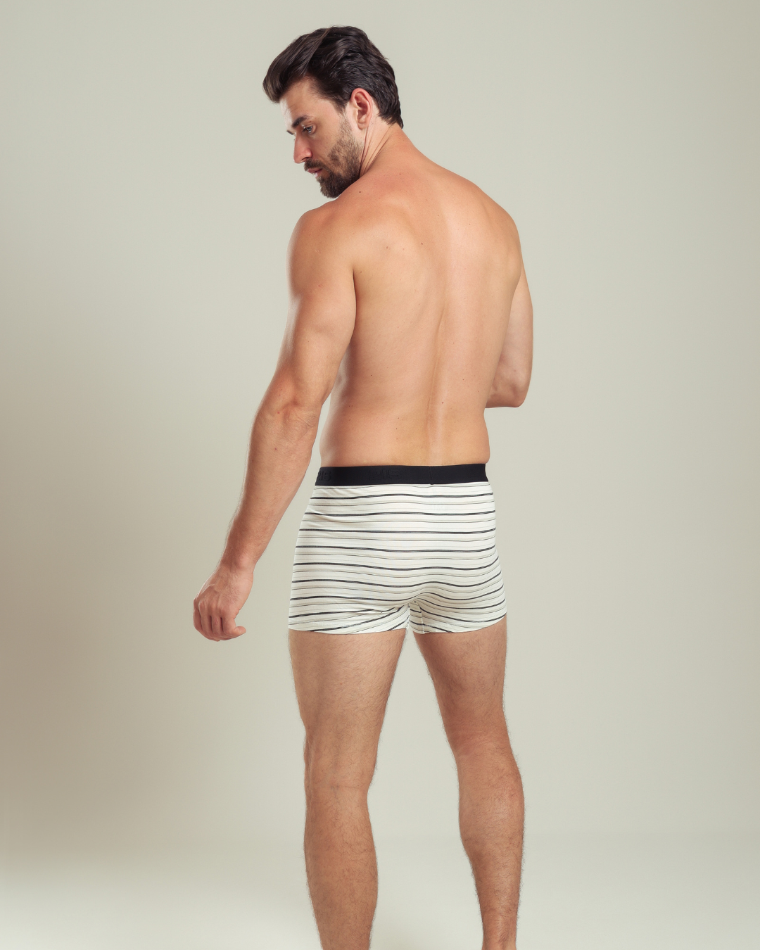 Black and white stripe بوكسر رجالي
