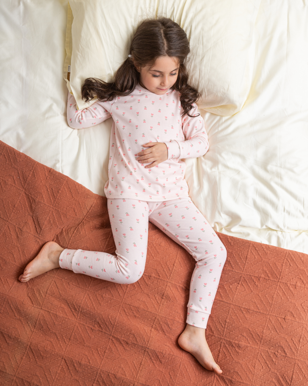 Girls' thermal Set heart roses Pattern