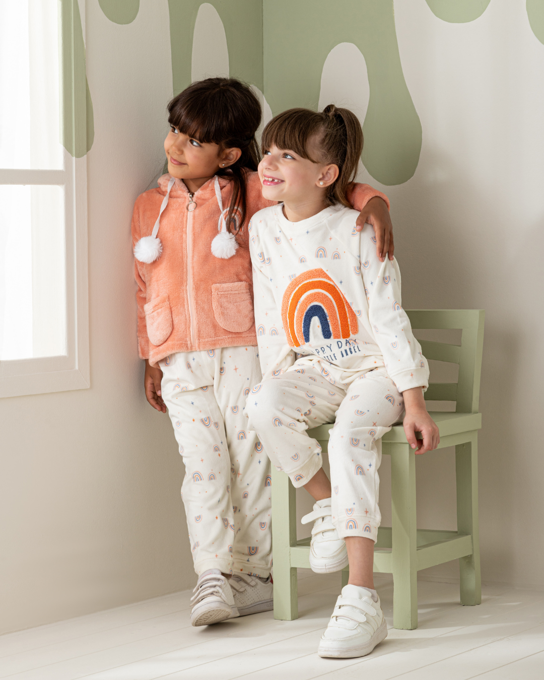 Rainbow girls pajamas for two men