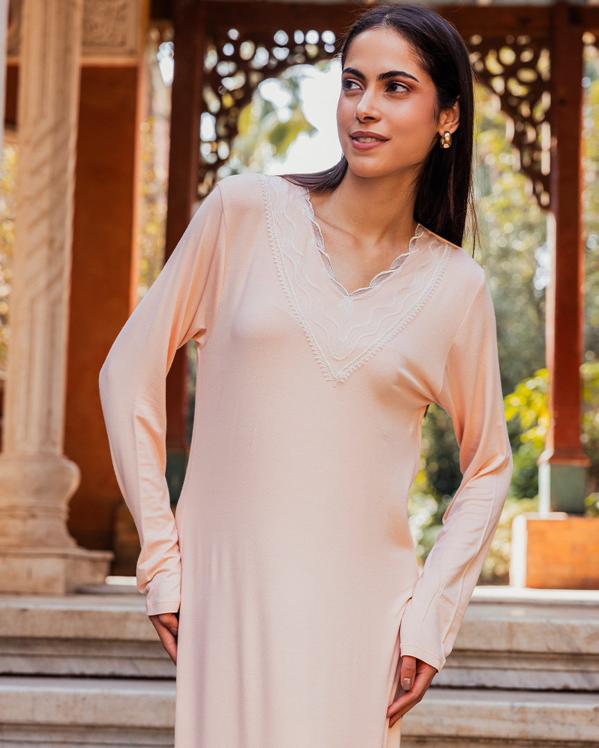 قميص حريمي كم سادة ابليكة سبعة طويل