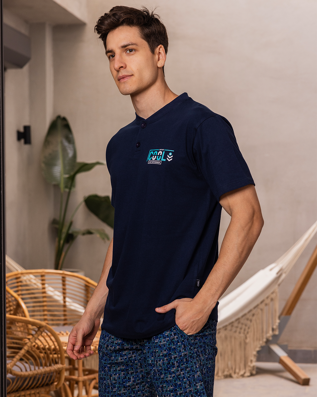 شورت COOL بيجامه رجالي نص كم بزاير مرد بولو طق