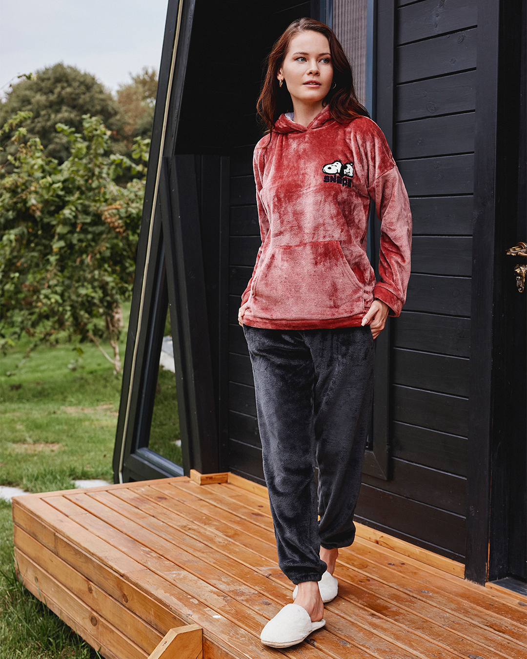 Snoopy Snaps بيجاما حريمي بولار