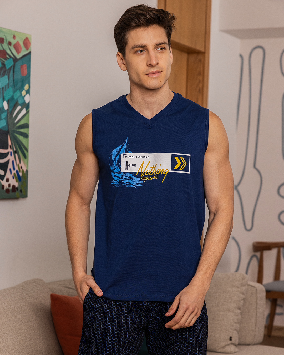 Click Nothing Rhombus V Men's Pajama Set