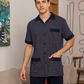 Classic men's pajamas with open half-sleeve buttons and diamond trousers