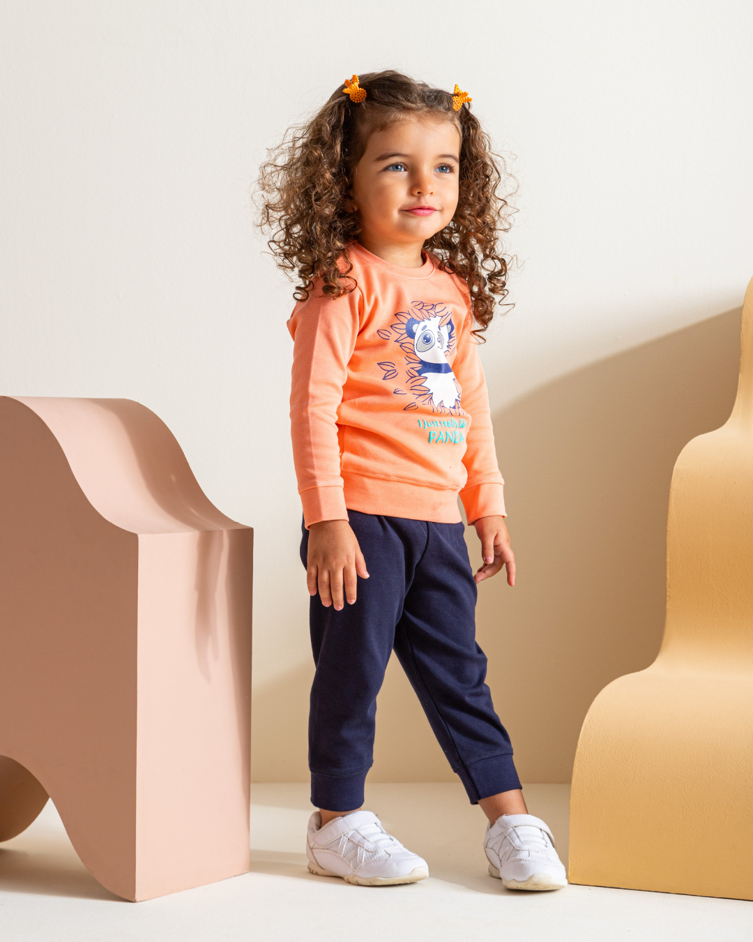 Panda  بيجامه بناتي  طقم طباعة انترلوك