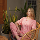 Women's half sleeve open laser pajamas with viscose trousers