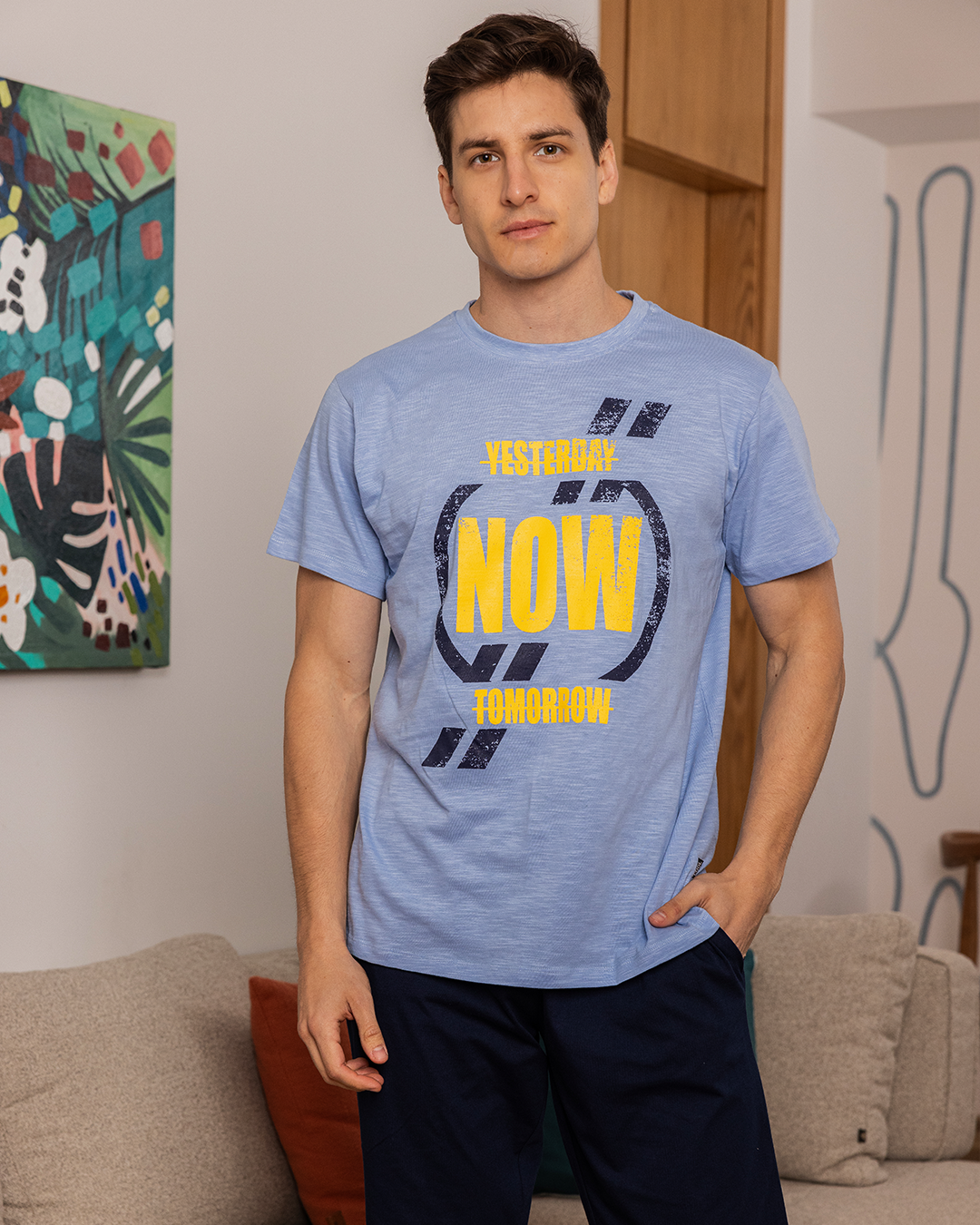 Pentacor Now Men's pajamas, half sleeves, round neck