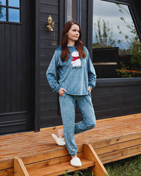 Hello Winter Ladies's Soft Elastane Velvet Pajamas 