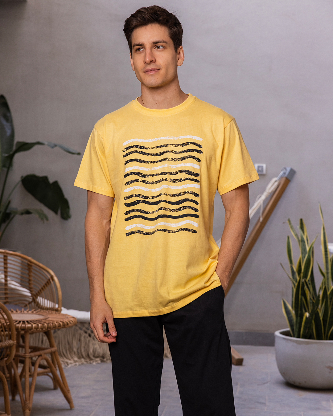 بيجامه رجالي نص كم دوران طق البالونة بنتاكور طويل