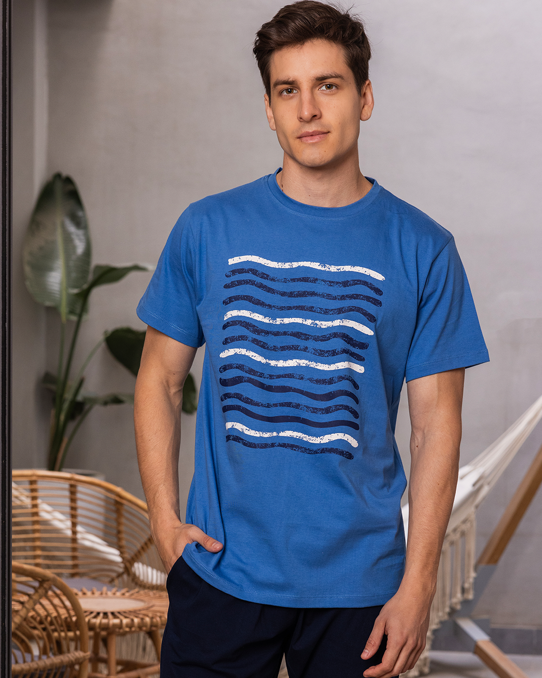 بيجامه رجالي نص كم دوران طق البالونة بنتاكور طويل