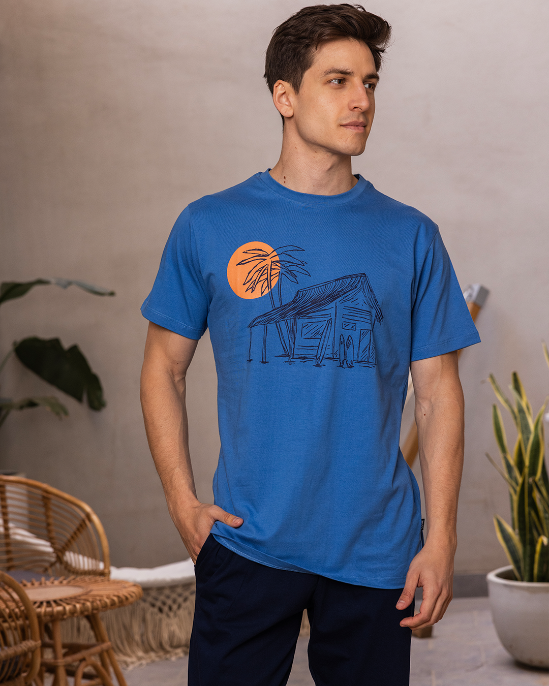 بيجامه رجالي نص كم دوران طق المنزل والشمس بنطلون